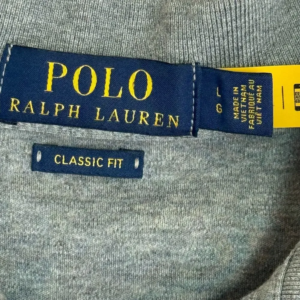 Polo Ralph Lauren Mens Polo Shirt Large Gray Classic Pony Preppy Business